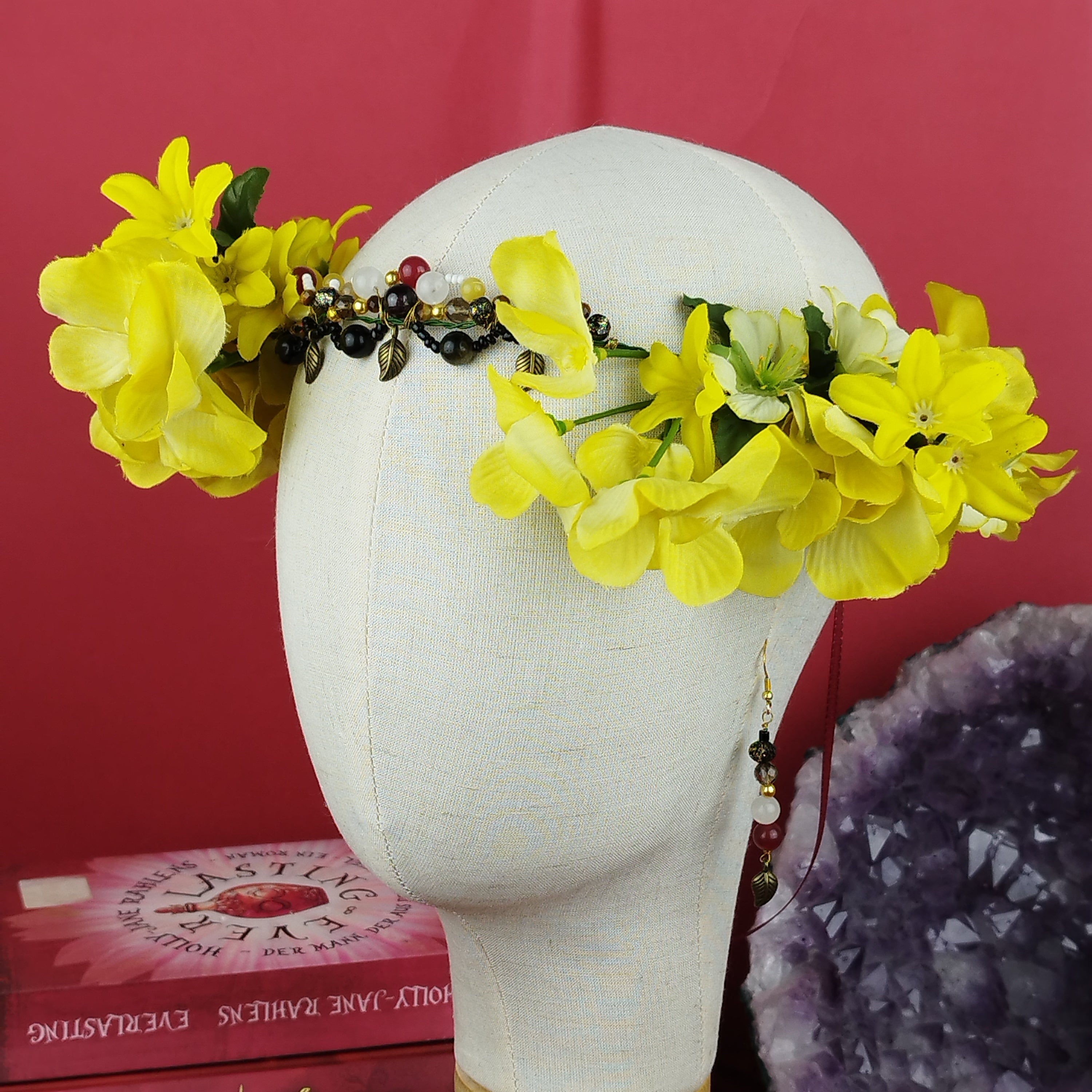 Schmuckset Phönix: Ritualkopfschmuck und Ohrringe