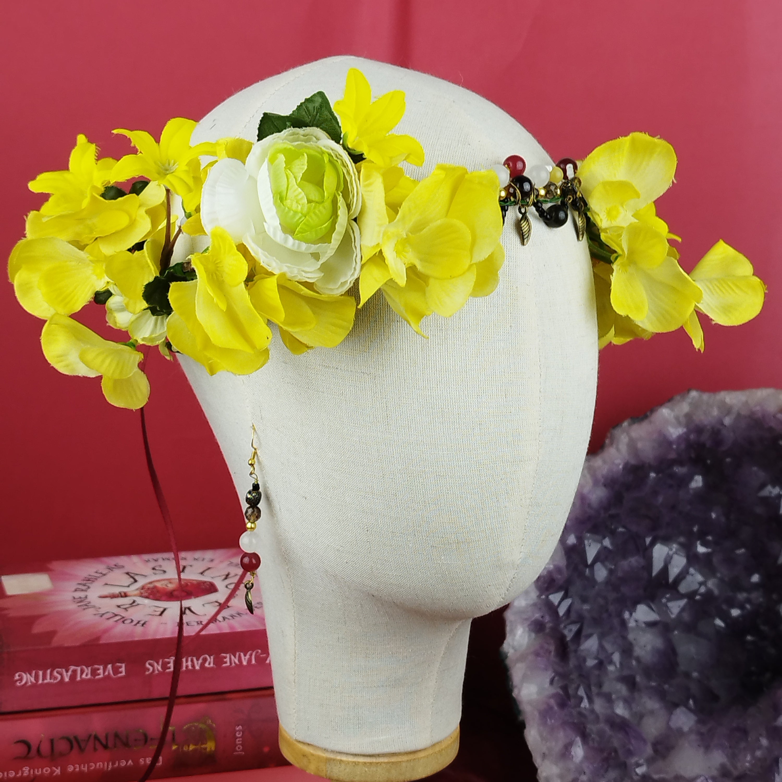 Schmuckset Phönix: Ritualkopfschmuck und Ohrringe