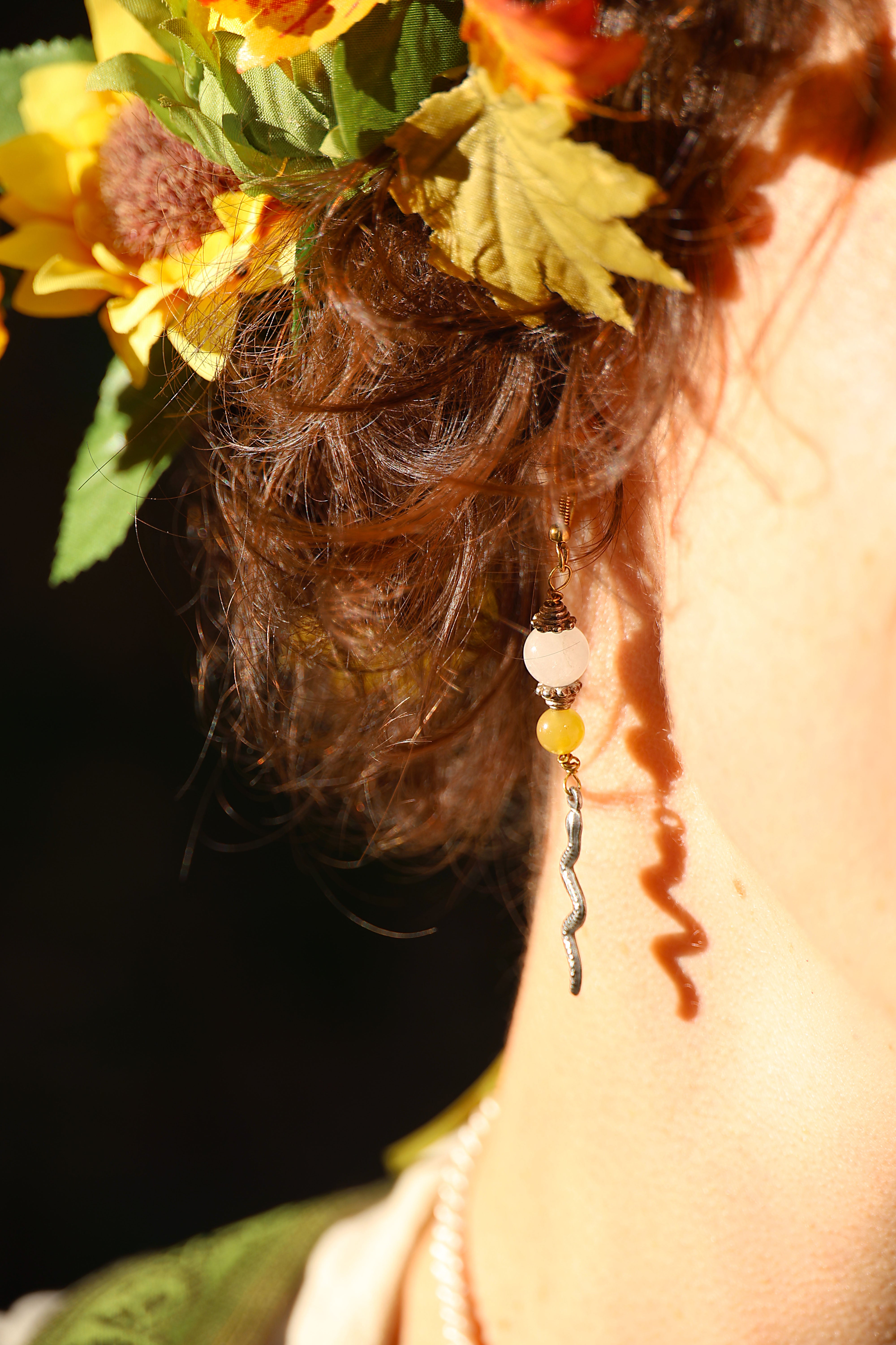 Schmuckset Lichtschlange: Kette und Ohrringe