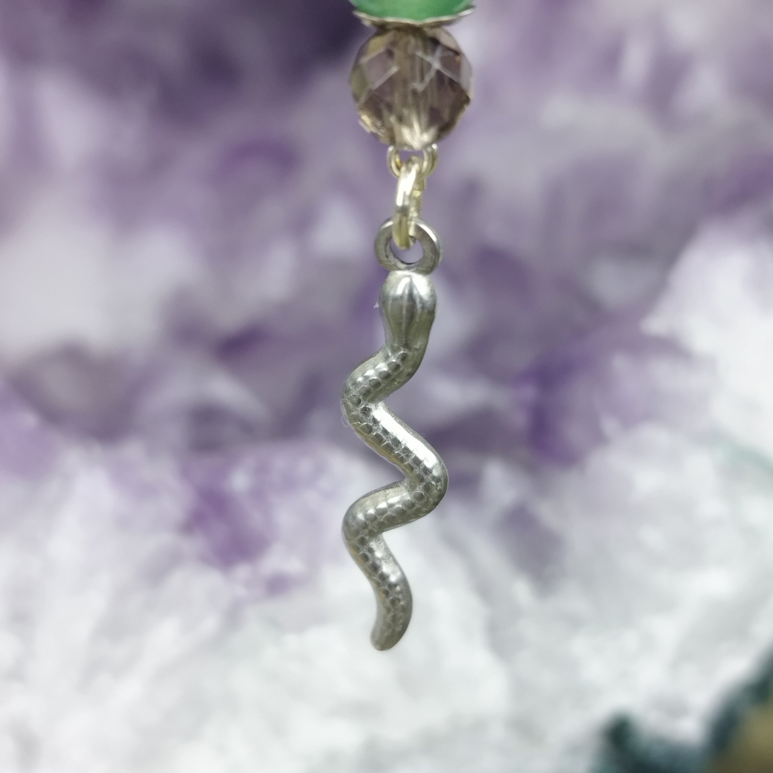 Schmuckset Erdschlange: Kette und Ohrringe