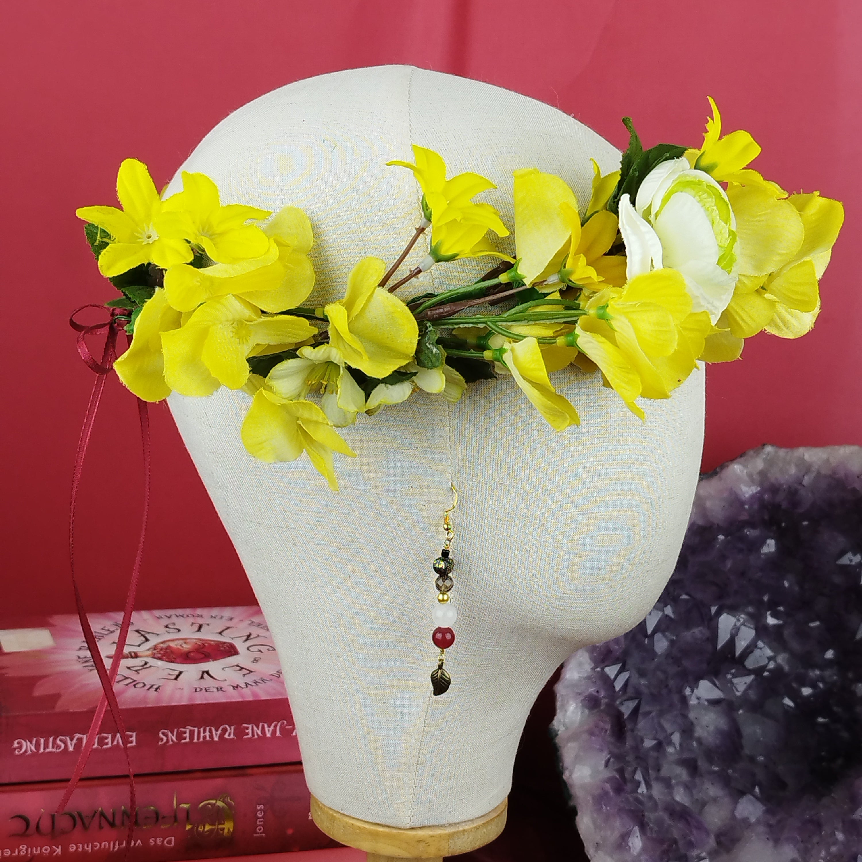 Schmuckset Phönix: Ritualkopfschmuck und Ohrringe