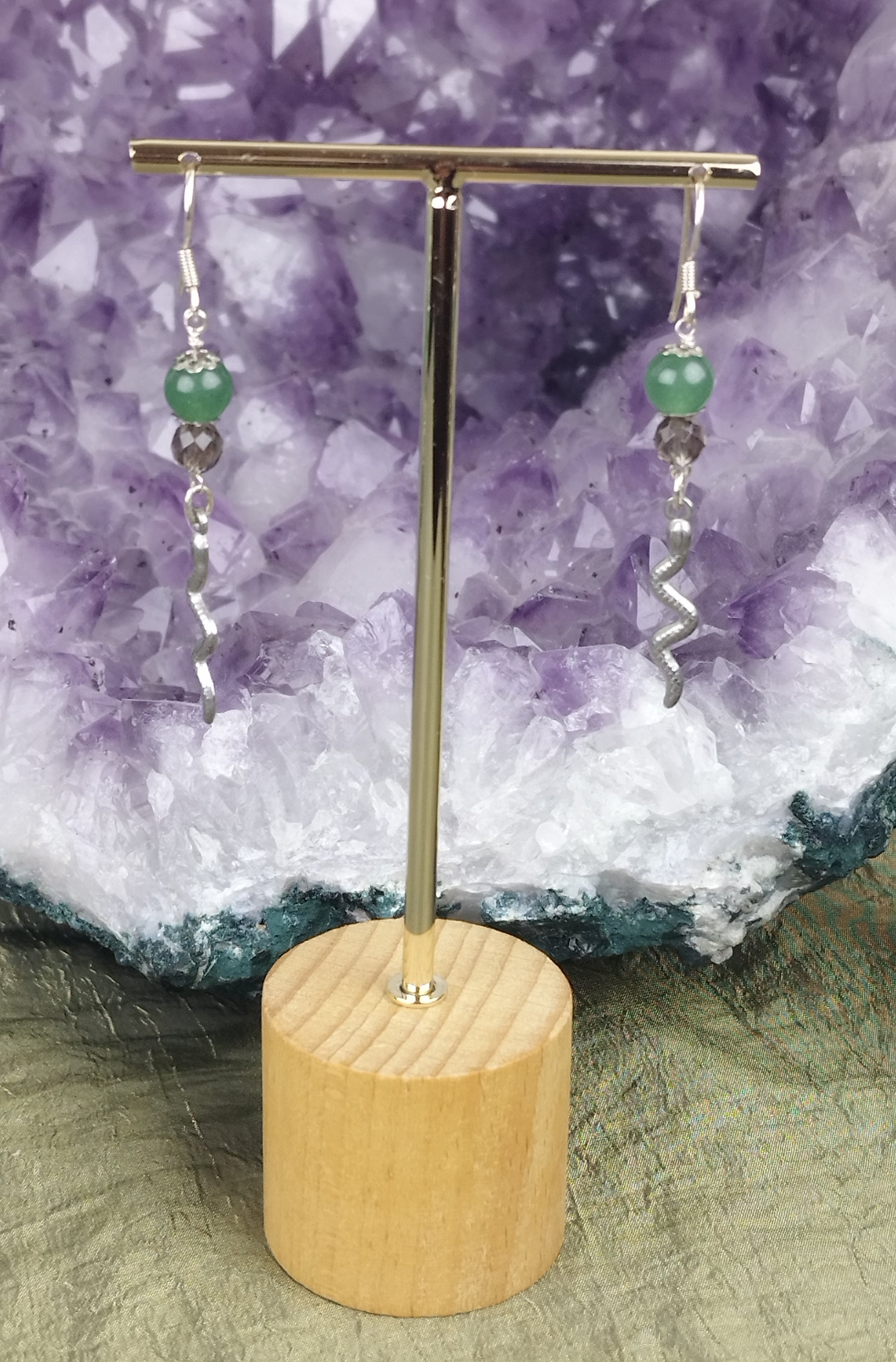 Schmuckset Erdschlange: Kette und Ohrringe