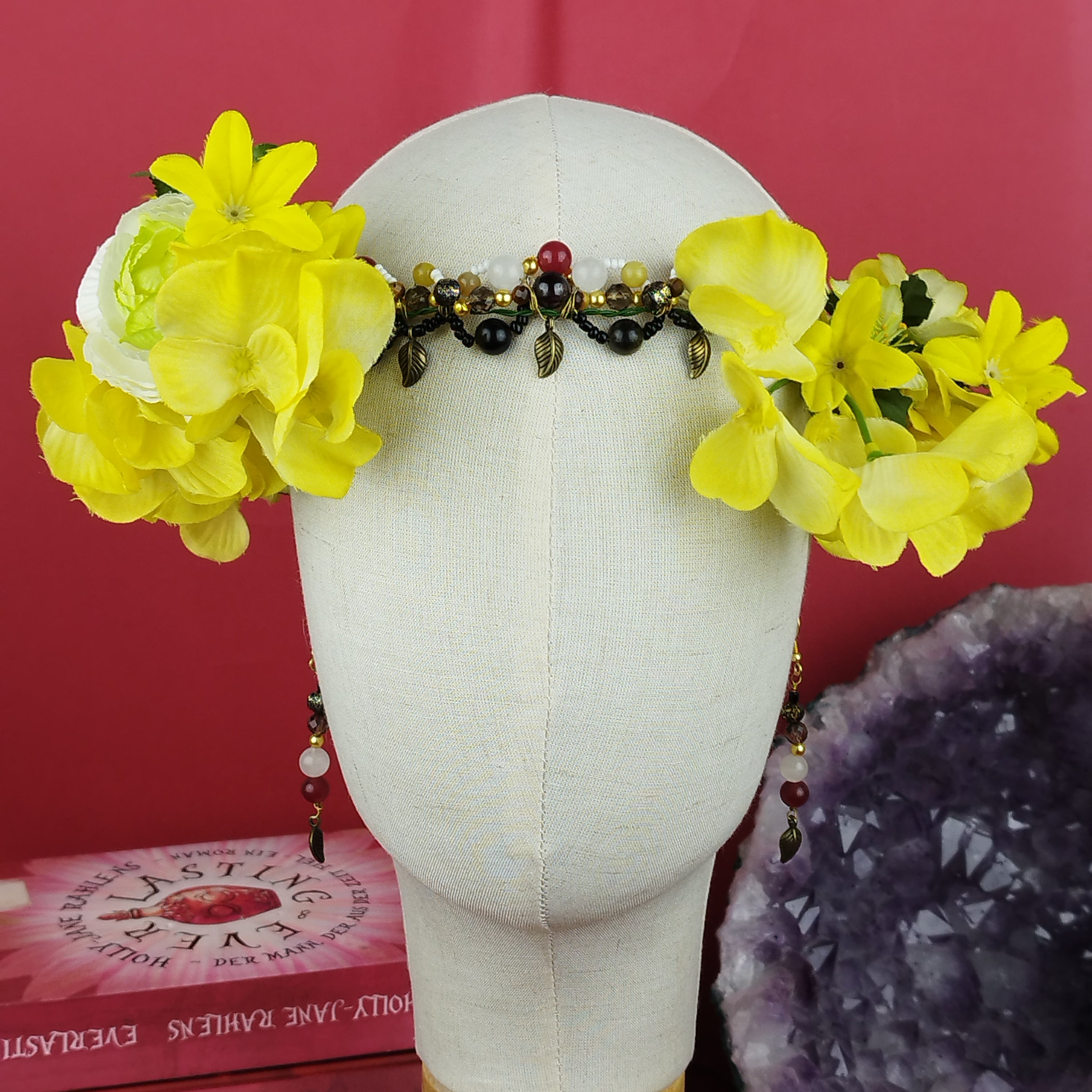 Schmuckset Phönix: Ritualkopfschmuck und Ohrringe