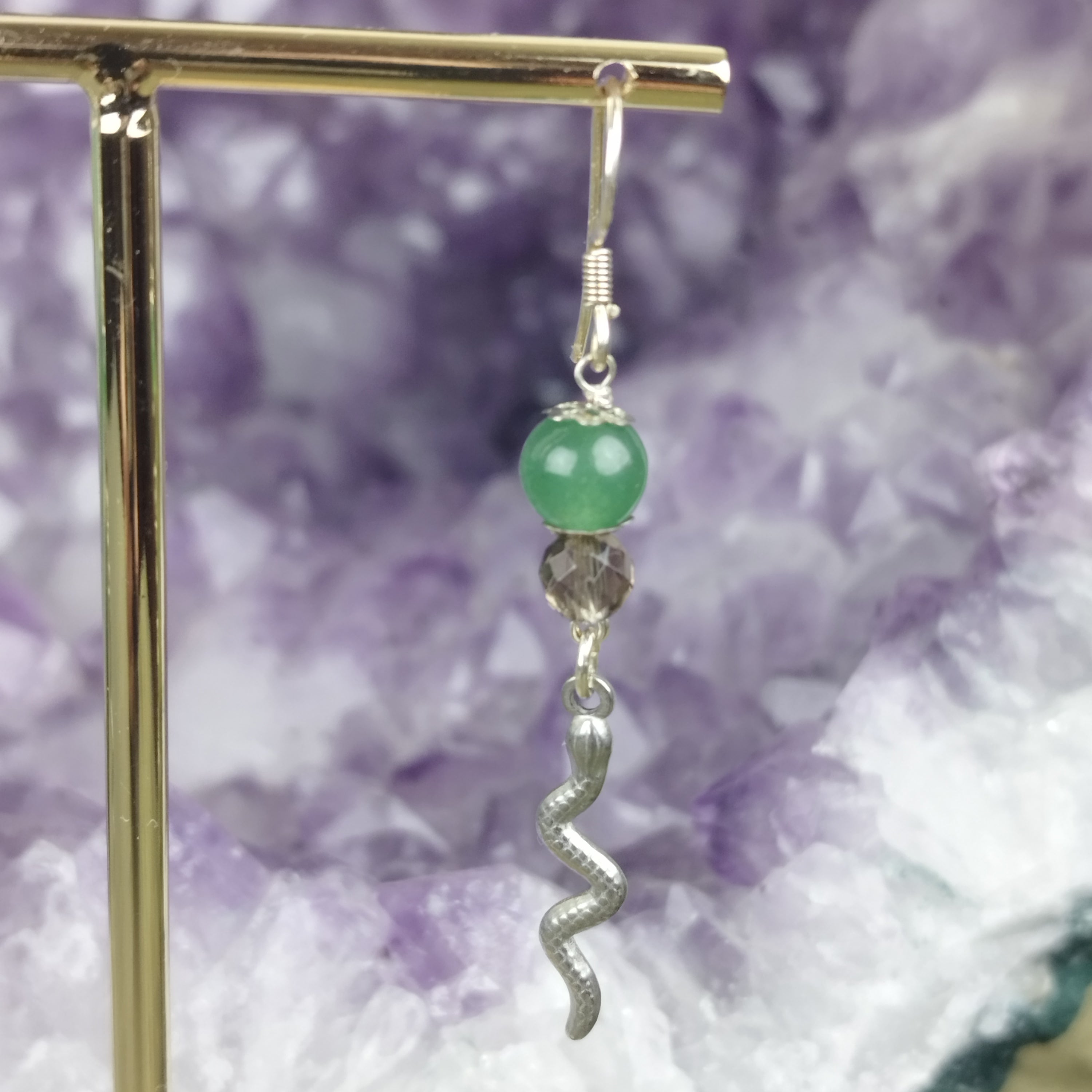 Schmuckset Erdschlange: Kette und Ohrringe