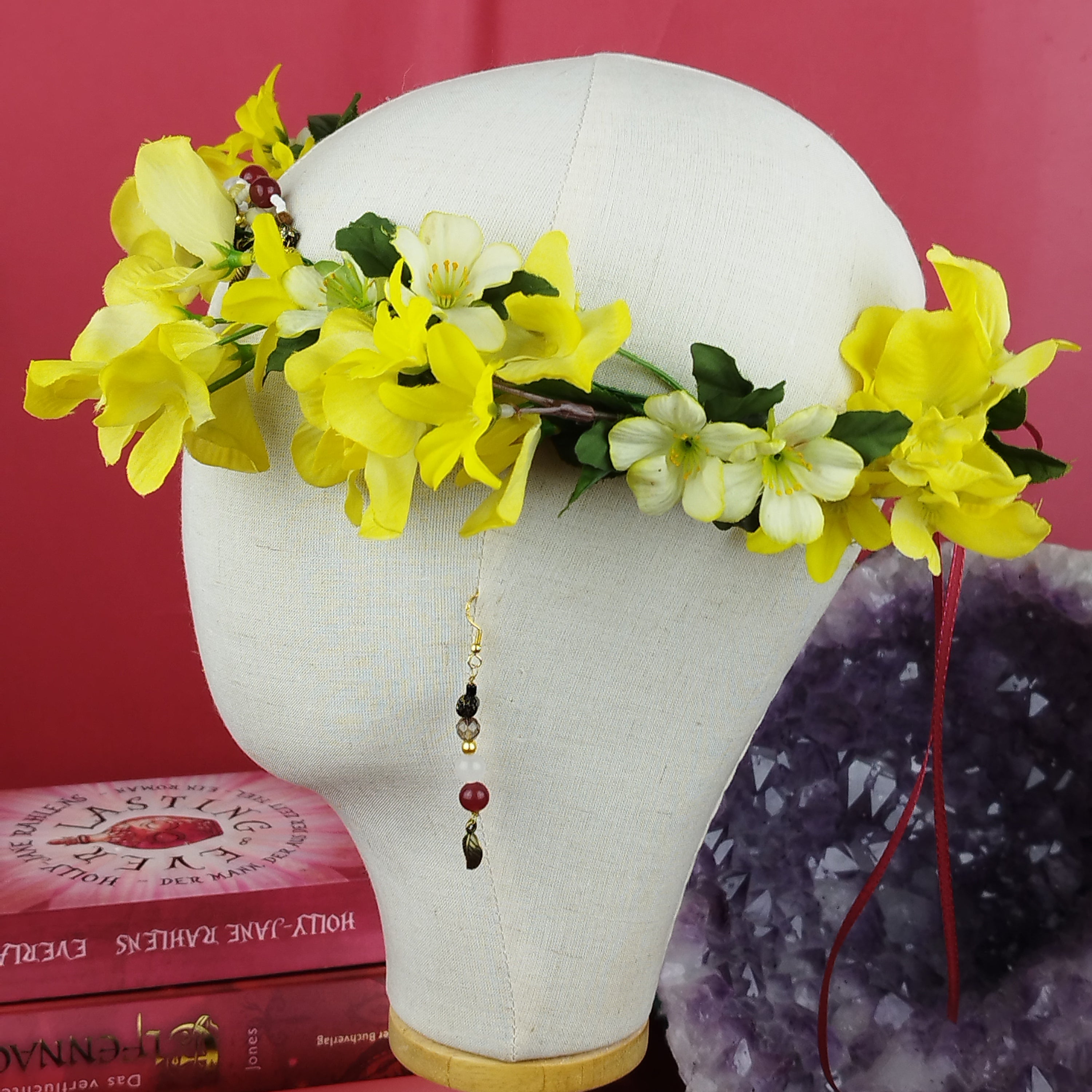 Schmuckset Phönix: Ritualkopfschmuck und Ohrringe