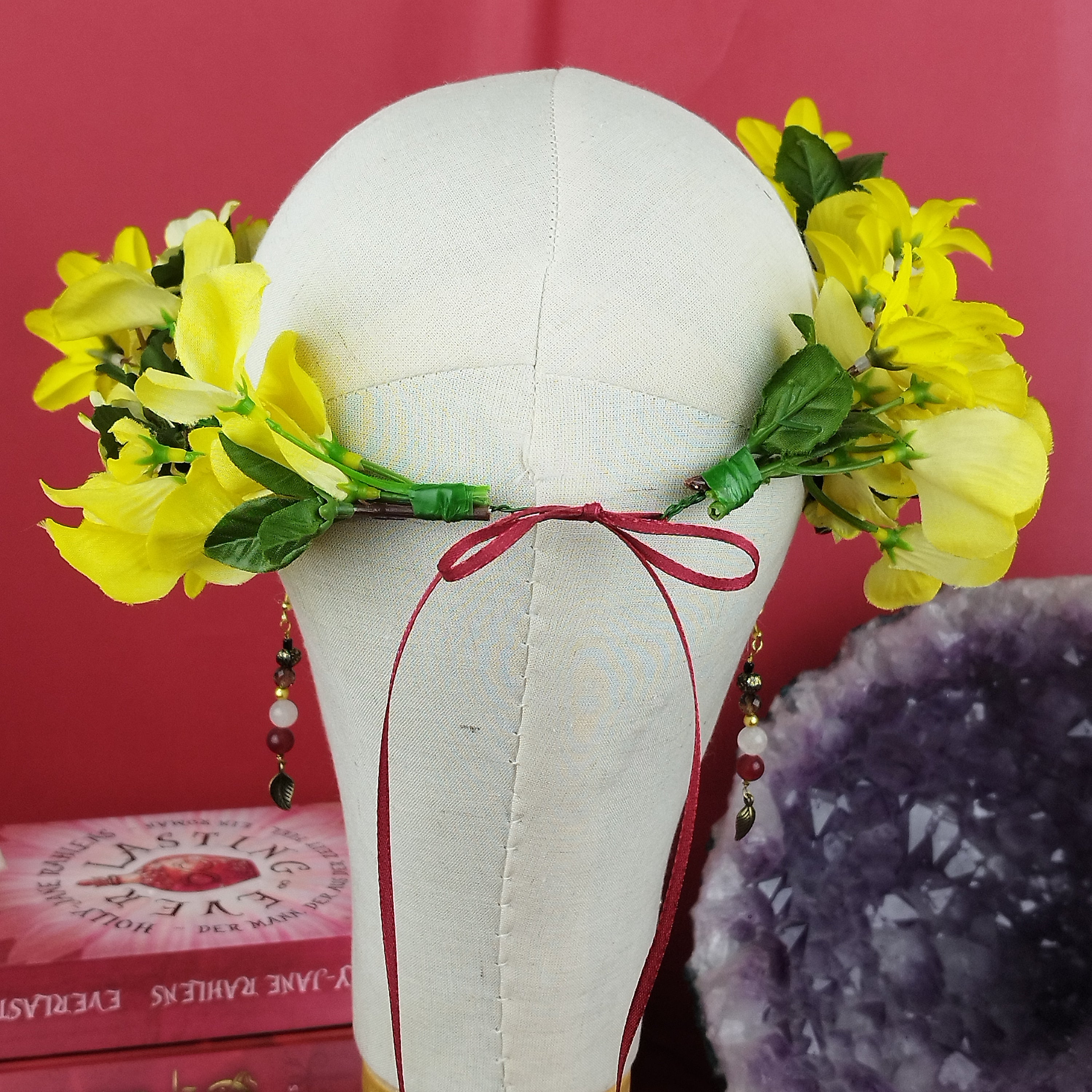 Schmuckset Phönix: Ritualkopfschmuck und Ohrringe