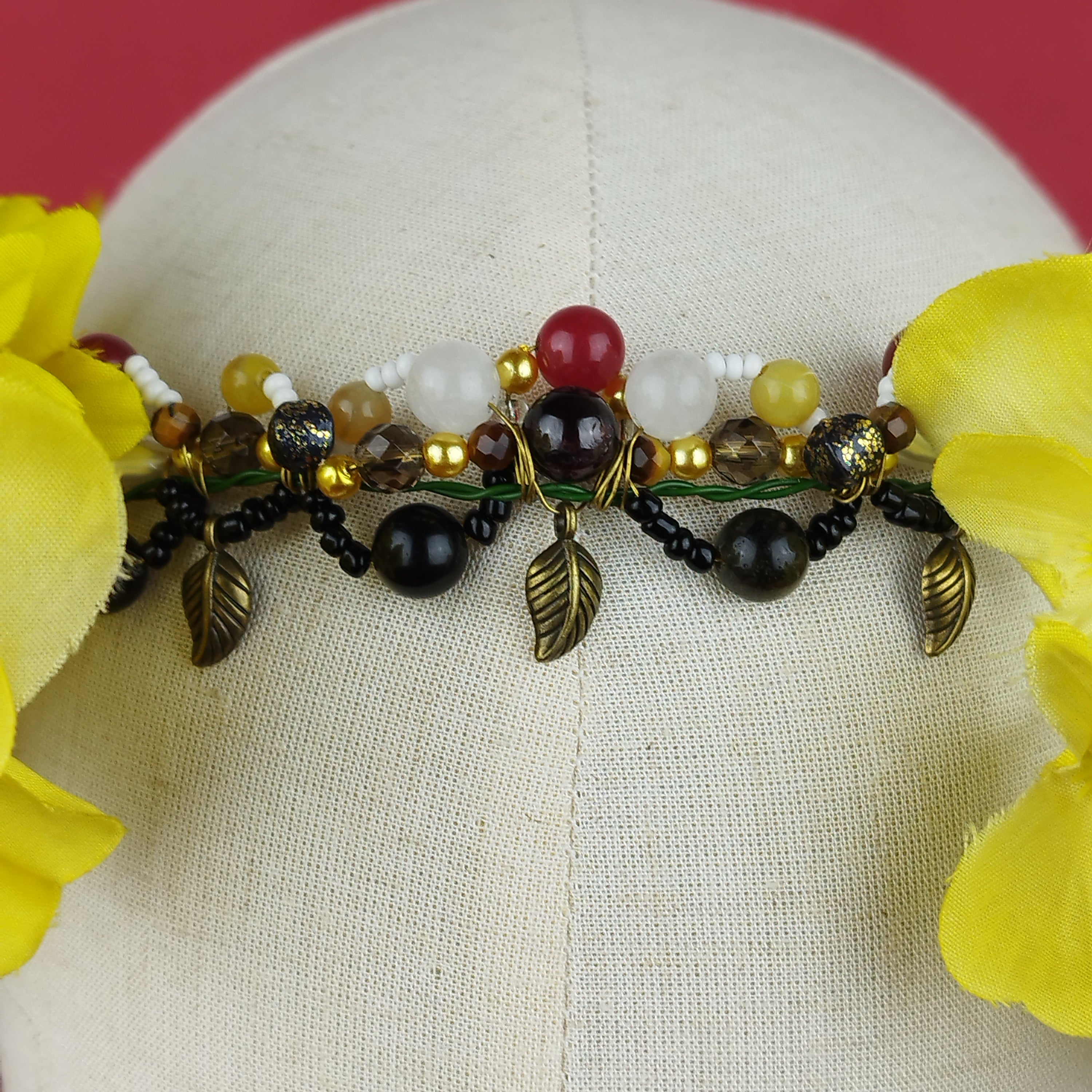 Schmuckset Phönix: Ritualkopfschmuck und Ohrringe