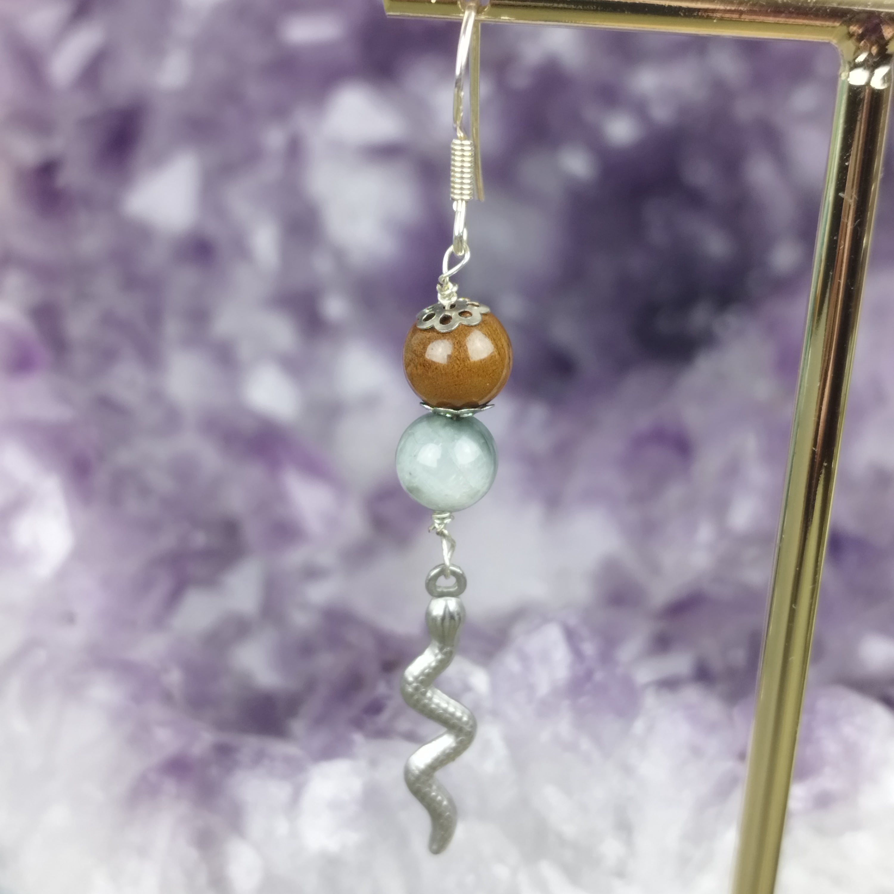 Schmuckset Metallschlange: Kette und Ohrringe